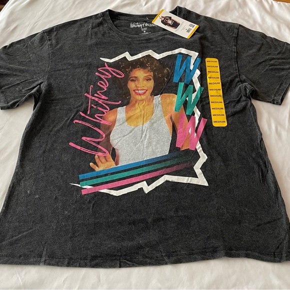 NWT! Whitney Houston Ladies Soft Short Sleeve Licensed Band Tee, Sz M - Picture 1 of 5